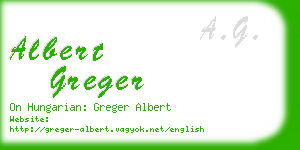 albert greger business card